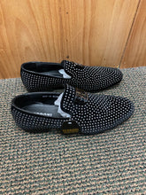 Load image into Gallery viewer, Terroni Italian Design Black/Silver Smoking Slip-ons Men's Prom Dress Shoes
