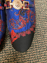 Load image into Gallery viewer, Successos Rblue/Red brocade print red bottom slip-on dress shoes sizes 7-15
