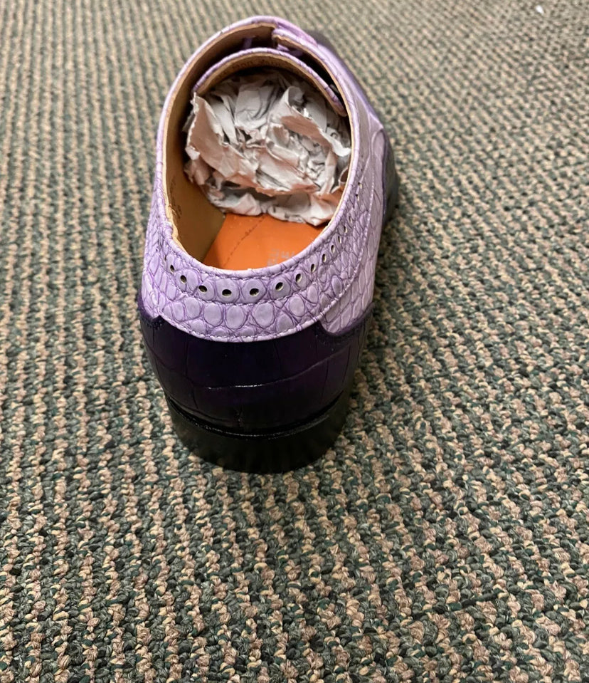 Antonio Cerrelli Elite Purple/Lilac Gator Print Wingtip Lace  display picture 2
