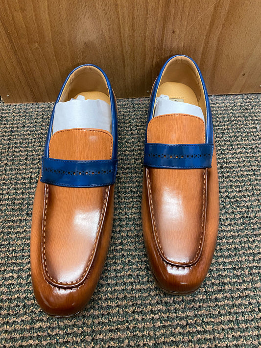 Antonio Cerrelli Tan/Navy Slip-on Dress Shoes Style 6982