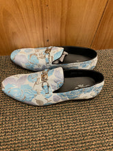 Load image into Gallery viewer, Successos Sky Blue Floral print red bottom slip-on dress shoes sizes 7-15
