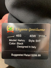 Load image into Gallery viewer, Elegante Gentilumo Black Nehru collar 2-Piece Suit 46S
