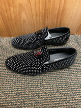 Load image into Gallery viewer, Terroni Italian Design Black/Silver Smoking Slip-ons Men's Prom Dress Shoes
