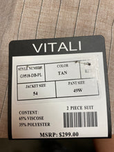 Load image into Gallery viewer, Vitali Tan Pinstripe double breasted Suit 54R
