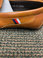 Load image into Gallery viewer, Terroni Italian Design Brown Slip-on Smoking Mens Dress/Driver Shoe w/ LV Buckle
