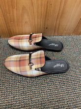 Load image into Gallery viewer, Successos Tan Plaid red bottom slip-on dress sandals sizes 7-15
