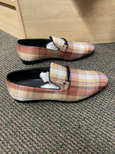 Load image into Gallery viewer, Successos Tan Plaid red bottom slip-on dress shoes sizes 7-15
