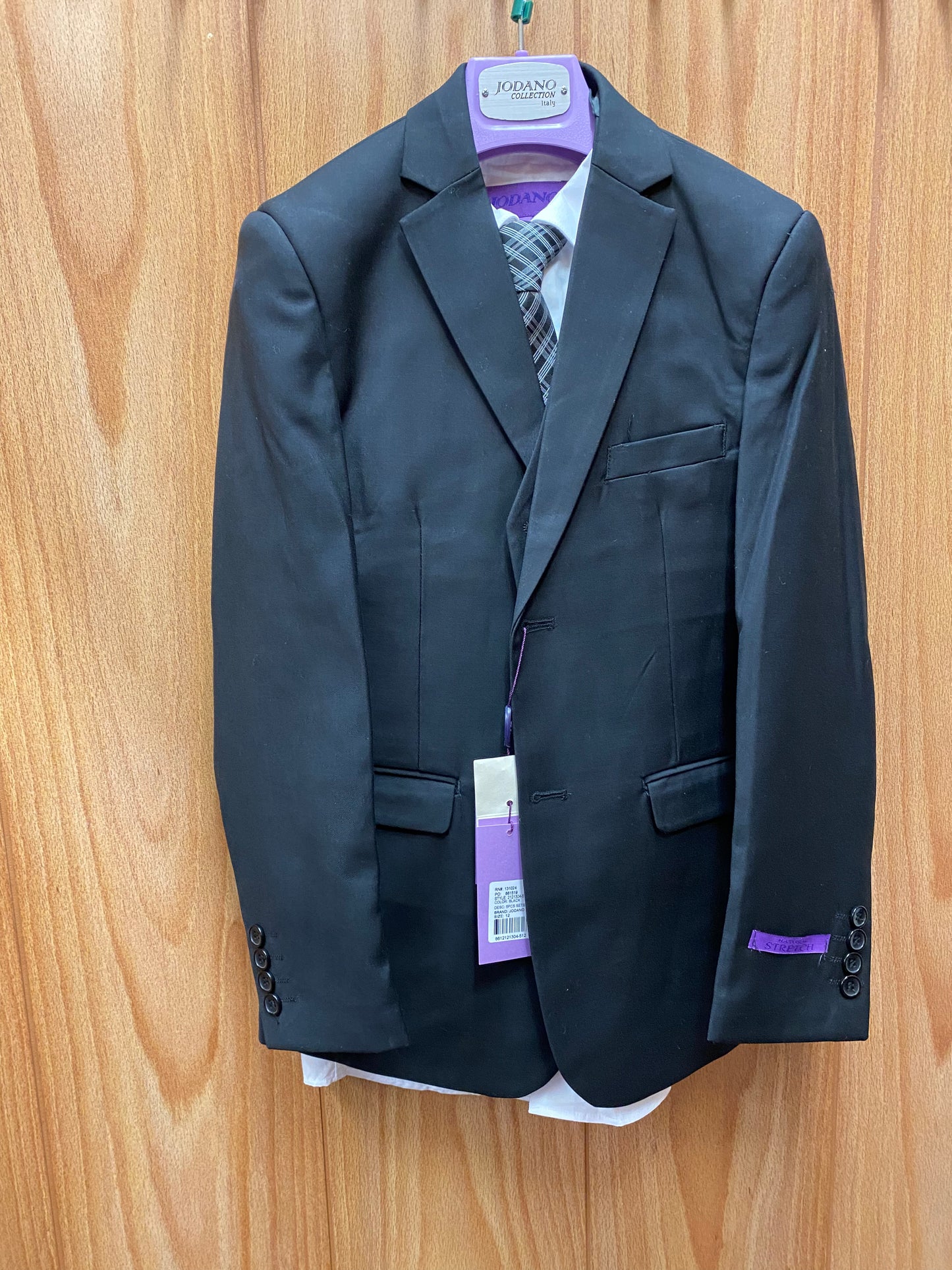 Jodano Collection Italy Black Boy’s 5-Piece Suit