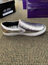 Load image into Gallery viewer, After Midnight Formal Footwear Silver slip-on tennis look Mens dress shoes size 9 style number 6758
