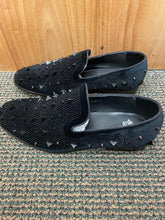 Load image into Gallery viewer, Royal Shoes Black Spikes/Rhinestones Smoking Slip-on Red Bottom Men’s Dress Shoes LF-8873 Sizes 8-13
