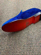 Load image into Gallery viewer, Royal Shoes Royal Blue Paisley Slip-on Men’s Smoking Slippers Red Bottom Dress Shoes Sizes 8-13
