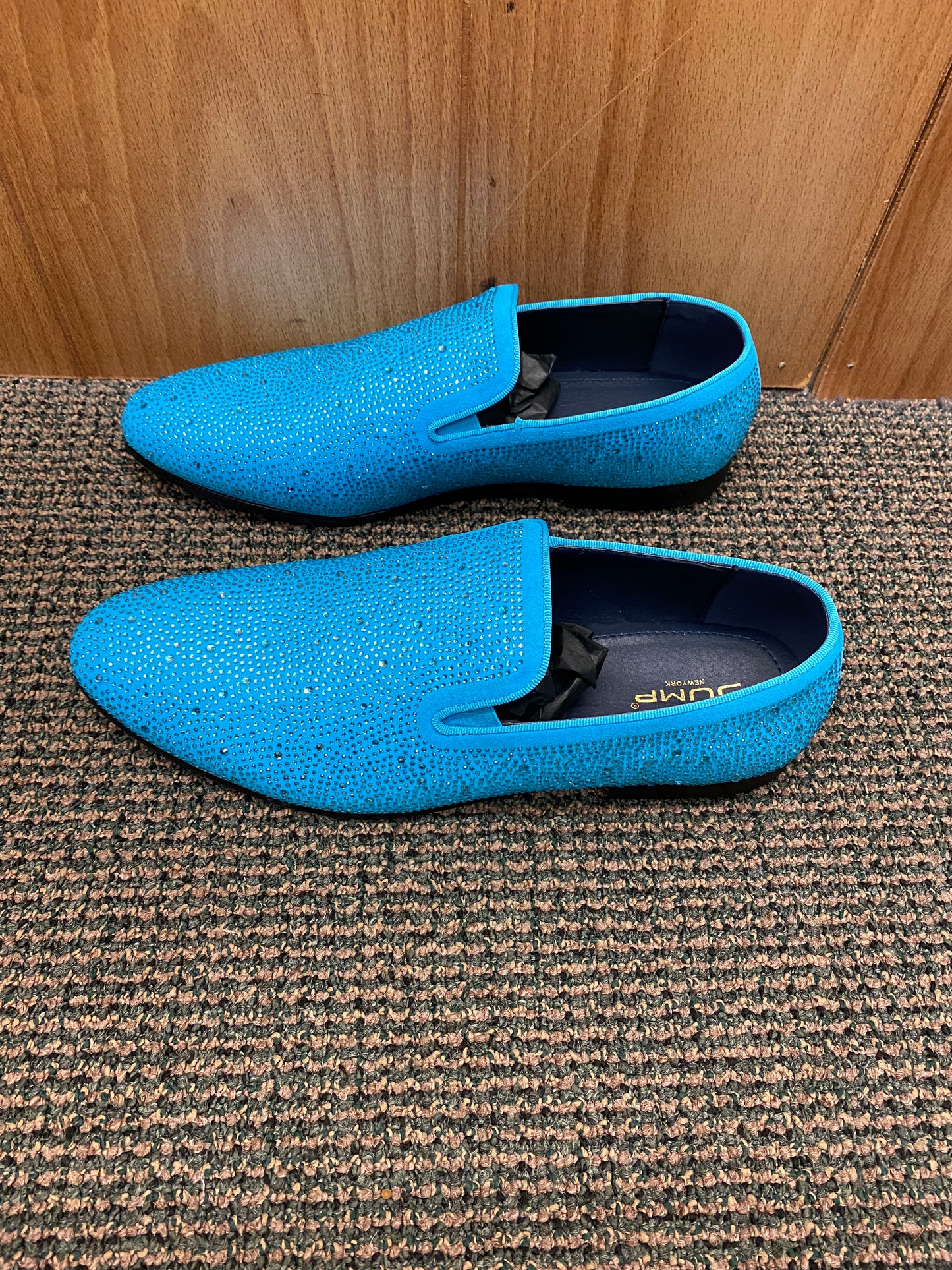 Jump New York Lavish Light Blue (Turquoise) Men’s Smoking slip-on Dress Shoes