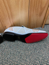 Load image into Gallery viewer, After Midnite Exclusive Ozzy White/Gold Spike Men’s Smoking Slip-on Red Bottom Men’s Dress/Prom Shoes
