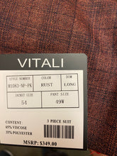 Load image into Gallery viewer, Vitali Rust Plaid 3-Piece Suit 54L
