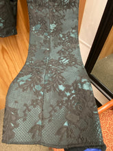 Load image into Gallery viewer, Blu Martini Shiny Green with Black Lace Overlay Slim Fit 2-Piece Prom Suit 9108-BEN 930
