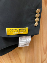 Load image into Gallery viewer, Alberto Nardoni Black Slim Fit European Double Breasted Suit with Gold Buttons

