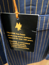 Load image into Gallery viewer, Falcone Navy with gold pinstripes 3-piece suit 44L
