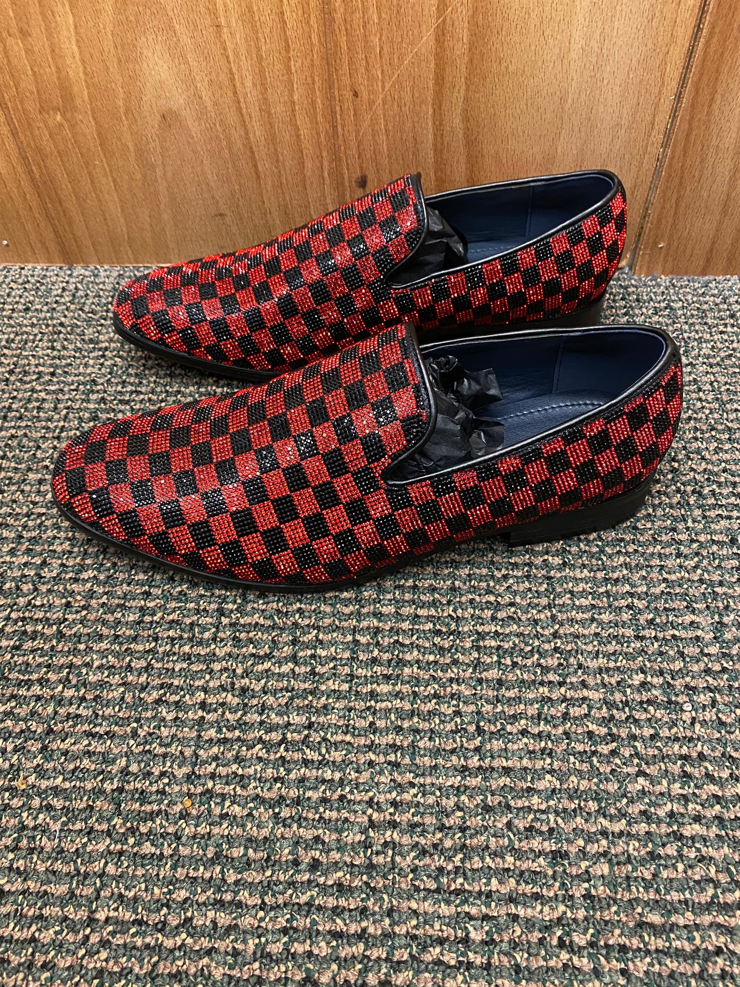 Jump New York Jewel Red/Black Men’s Smoking slip-on Dress Shoes