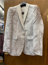 Load image into Gallery viewer, Cielo White Paisley/Floral Jacquard Print 1-Button Blazer

