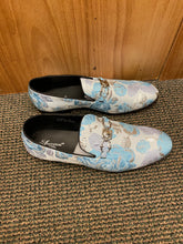 Load image into Gallery viewer, Successos Sky Blue Floral print red bottom slip-on dress shoes sizes 7-15
