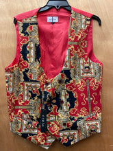 Load image into Gallery viewer, Cielo Double Breasted Low Cut Red/Black Versace Print Slim Fit Vest S-4XL
