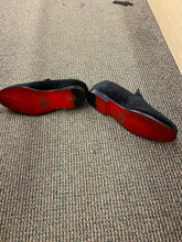 Load image into Gallery viewer, Royal Shoes Black Paisley Slip-on Men’s Smoking Slippers Red Bottom Dress Shoes Sizes 8-13
