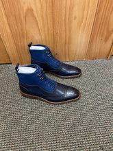 Load image into Gallery viewer, Stacy Adams Malone Navy Lace-up Suede &amp; Leather Chelsea Boot
