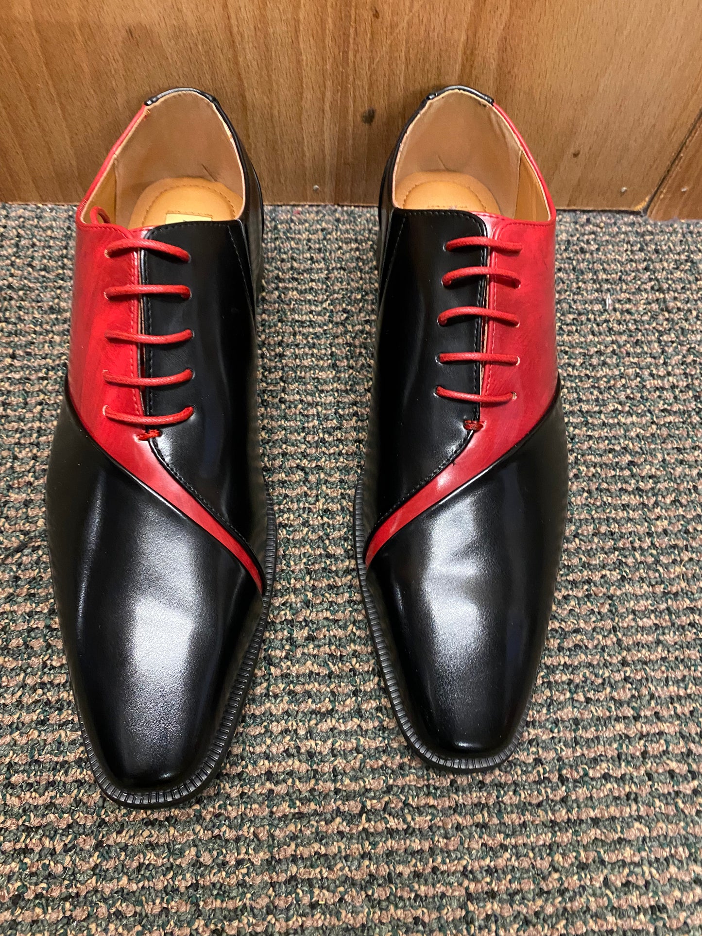 Antonio Cerrelli Black/Red Lace-up Dress Shoes Style 6980