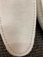 Load image into Gallery viewer, Terroni Italian Design White Men&#39;s Slip-on Dress/Driver Shoe with Gold Lionhead
