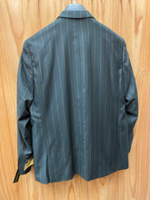 Load image into Gallery viewer, Falcone Black with Rust pinstripes 3-Piece suit 44R
