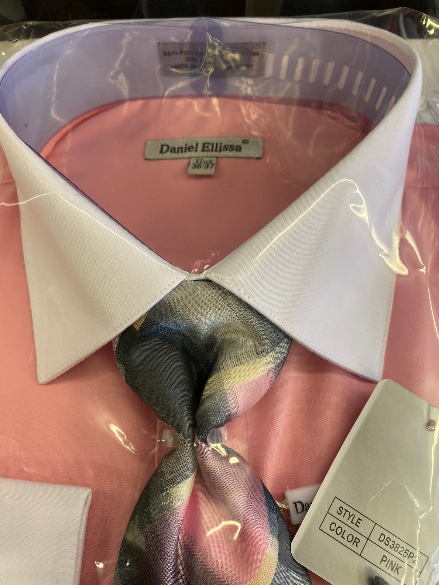 Daniel Ellissa DS3825P2 Pink French Cuff Men’s Dress Shirt