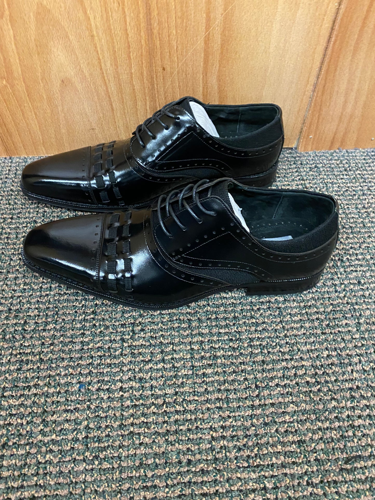 Giovanni Preston Black Leather Hand Made Oxford Men's Dress Shoes