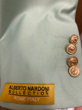 Load image into Gallery viewer, Alberto Nardoni Light Green Slim Fit European Double Breasted Suit with Gold Buttons
