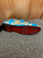 Load image into Gallery viewer, Successos Turquoise Floral Smoking Slip-on Men&#39;s Red Bottom Dress Shoes Sizes 7-15
