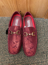 Load image into Gallery viewer, Terroni Italian Design Burgundy Paisley Print Men's Slip-on Dress/Driver Shoes
