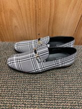 Load image into Gallery viewer, Successos Black/White Plaid red bottom slip-on dress shoes sizes 7-15
