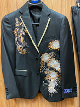 Load image into Gallery viewer, Blu Martini Black 2-Piece Slim Fit Prom Suit 9306-SEA.T 100
