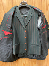 Load image into Gallery viewer, Falcone Black with Rust pinstripes 3-Piece suit 44R
