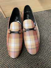 Load image into Gallery viewer, Successos Tan Plaid red bottom slip-on dress shoes sizes 7-15
