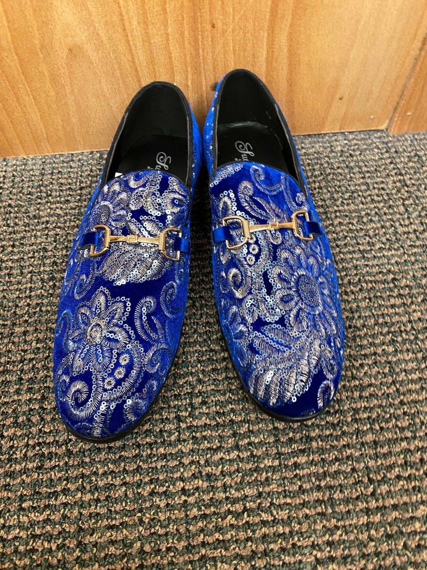 Successos Royal Blue Suede Men s Red Bottom Dress Shoes Sizes 7 15 7