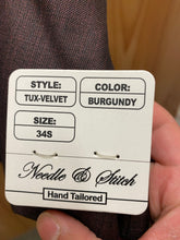 Load image into Gallery viewer, Needle &amp; Stitch Burgundy 3-Piece Velvet Tuxedo 34S
