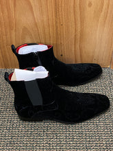 Load image into Gallery viewer, After Midnight Black Paisley Ankle Red Bottom Boots Sizes 8-13
