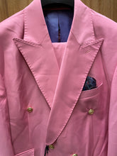 Load image into Gallery viewer, Alberto Nardoni Pink Slim Fit European Double Breasted Suit with Gold Buttons
