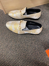 Load image into Gallery viewer, Successos Yellow fancy print red bottom slip-on dress shoes sizes 7-15
