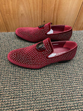 Load image into Gallery viewer, Terroni Italian Design Burgundy/Silver Smoking Slip-ons Men's Prom Dress Shoes

