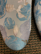 Load image into Gallery viewer, Successos Sky Blue Floral print red bottom slip-on dress shoes sizes 7-15
