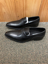 Load image into Gallery viewer, Giovanni Kris Black Leather Hand-made Slip-on Loafers Dress Shoes
