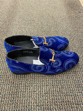 Load image into Gallery viewer, Successos Royal Blue Suede and Swirl Smoking Slippers/Mens Dress Shoes Sizes 8-15

