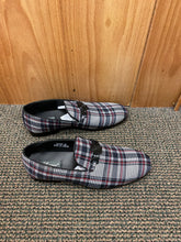 Load image into Gallery viewer, Successos Black/White/Red Plaid red bottom slip-on dress shoes sizes 7-15
