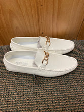 Load image into Gallery viewer, Terroni Italian Design White Men&#39;s Slip-on Dress/Driver Shoes w/Ferragamo Buckle
